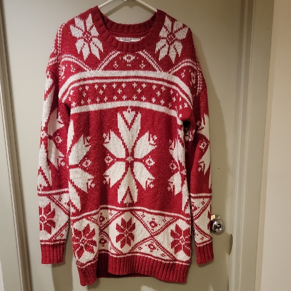 ⭐️ Red and White Snowflake Sweater By SIMMONS